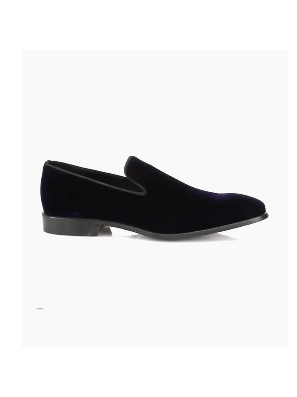 Saks Fifth Avenue COLLECTION Men's Size 9.5 Black Velvet Loafers Almond Toe NEW
